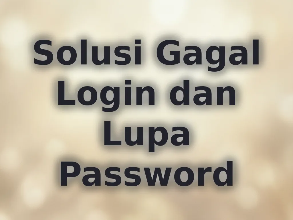 Solusi Gagal Login dan Lupa Password